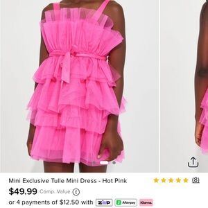 Fashion Nova Hot Pink Tulle Mini Dress